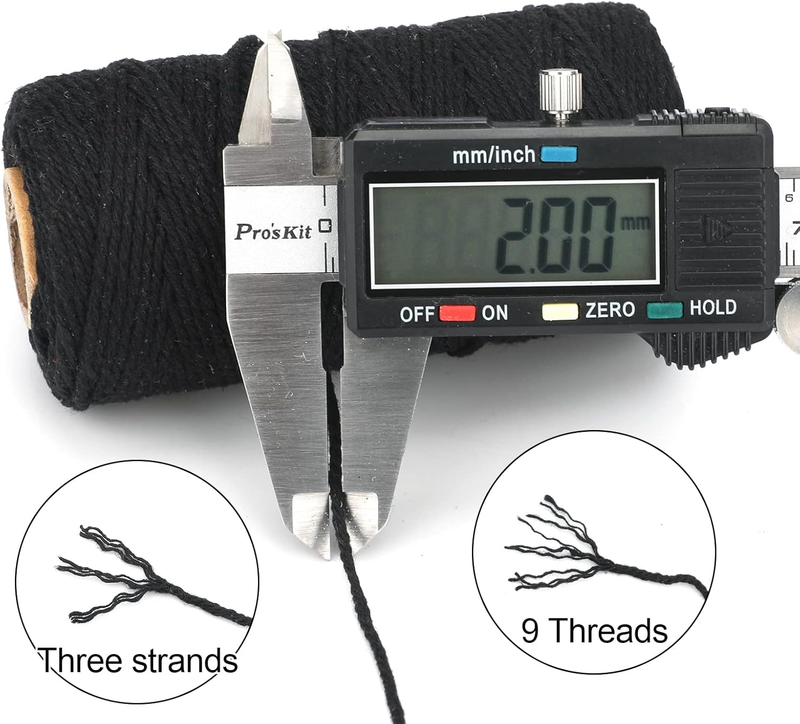 G2PLUS Black String, 2MM 328 Feet Natural Cotton String for Crafts, Black Cotton Bakers Twine String, Packing String for Gift Wrapping, DIY Arts and Crafts, Halloween, Christmas Decor : Tools & Home Improvement