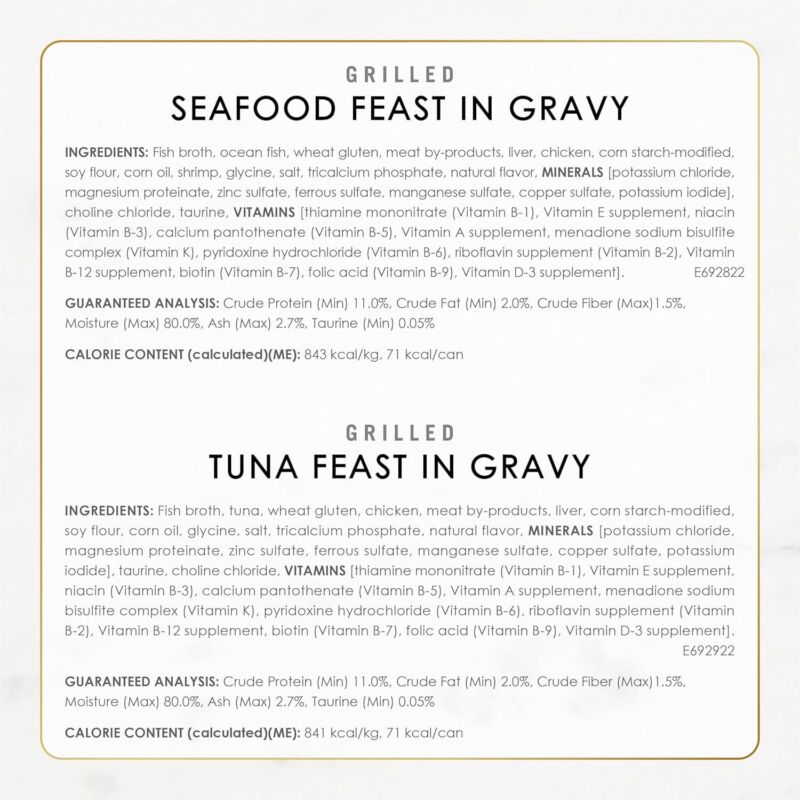 Purina Fancy Feast Grilled Wet Cat Food Seafood Collection in Wet Cat Food Variety Pack - (Pack of 30) 3 oz. Cans : Pet Supplies