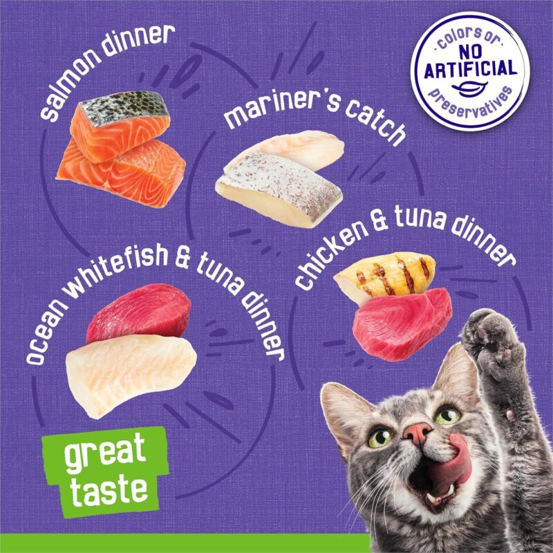 Purina Friskies Pate Wet Cat Food Variety Pack Seafood and Chicken Pate Favorites 40ct VP - (Pack of 40) 5.5 oz. Cans : Pet Supplies