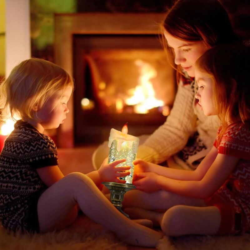 AOMIL Christmas Flameless Candles, Flickering LED Candles with Timer, Snow Globe Candle Lights for Christmas Decorations : Home & Kitchen