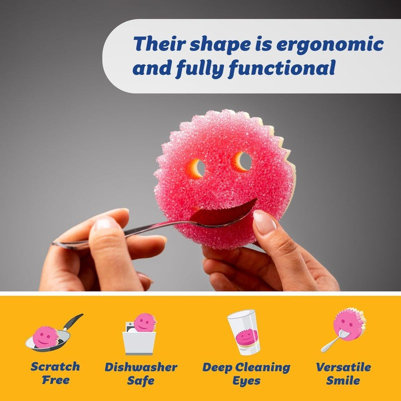 Scrub Daddy Scrub Mommy Sponges - Dish Scrubber + Non-Scratch Cleaning Sponges Kitchen, Bathroom + Multi-Surface Safe - Dual-Sided Dish Sponges for Scrubbing - Online Exclusive (3 Count) : Health & Household