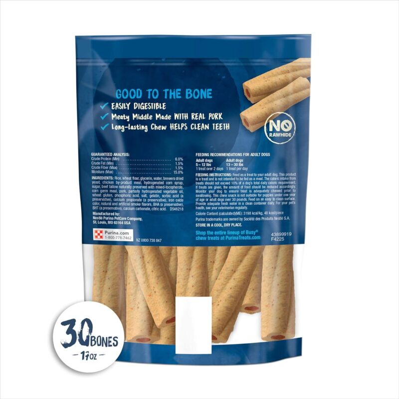 PURINA Busy Made in USA Facilities Toy Breed Dog Bones, Tiny - 30 ct. Pouch : Pet Supplies