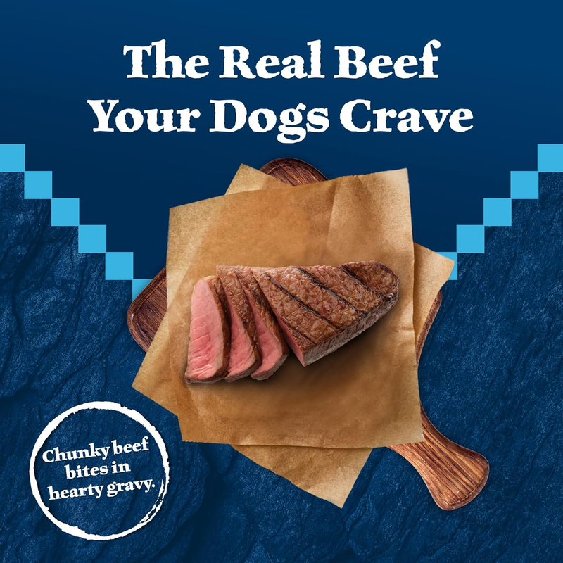 Blue Buffalo Wilderness Trail Toppers Wild Cuts Natural High-Protein Dog Wet Food, Duck Bites in Hearty Gravy, 3-oz Pouch, 24 Count