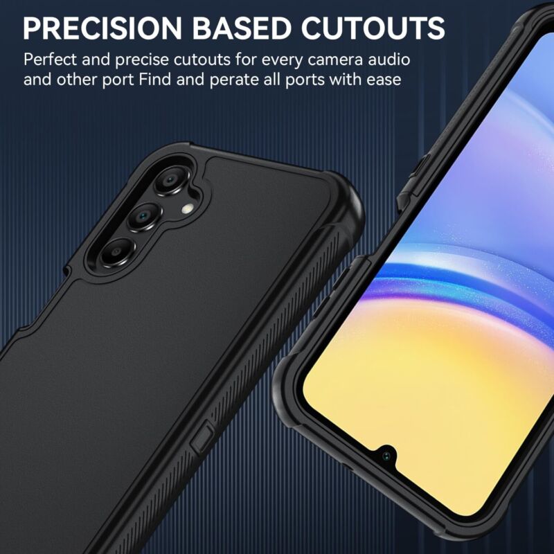 Galaxy A25 5G Case with HD Screen Protector Military-Grade Shockproof Black