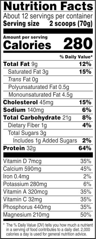 Muscle Milk Genuine Protein Powder, Strawberries ‘N Crème, 1.93 Pounds, 12 Servings, 32g Protein, 3g Sugar, Calcium, Vitamins A, C & D, NSF Certified for Sport, Energizing Snack, Packaging May Vary : Health & Household