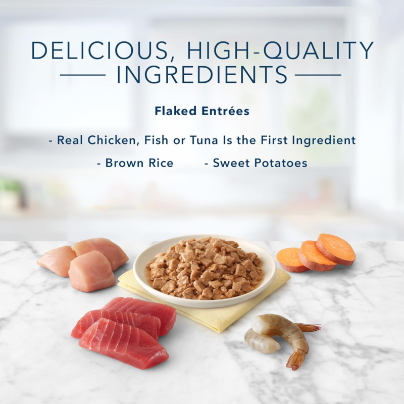 Blue Buffalo Wilderness Wild Delights Meaty Morsels Natural Wet Cat Food, Chicken & Salmon in Tasty Gravy, 3-oz. Cans, 24-Pack