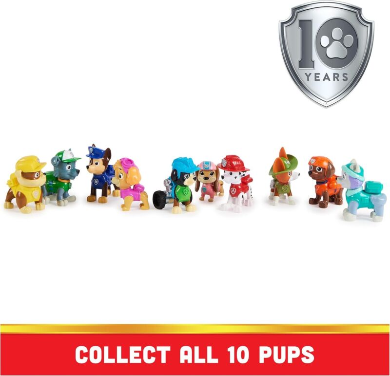 Paw Patrol, 10th Anniversary, All Paws On Deck Toy Figures Gift Pack with 10 Collectible Action Figures, Kids Toys for Ages 3 and up : Toys & Games