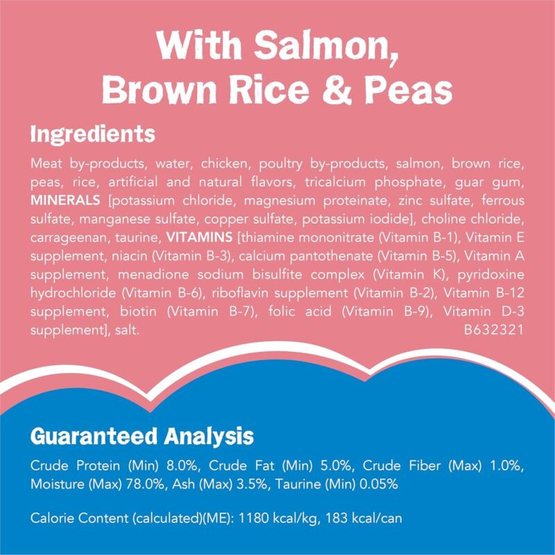 Purina Friskies Wet Cat Food Pate Ocean Favorites With Natural Salmon, Brown Rice and Peas - (Pack of 24) 5.5 oz. Cans : Pet Supplies