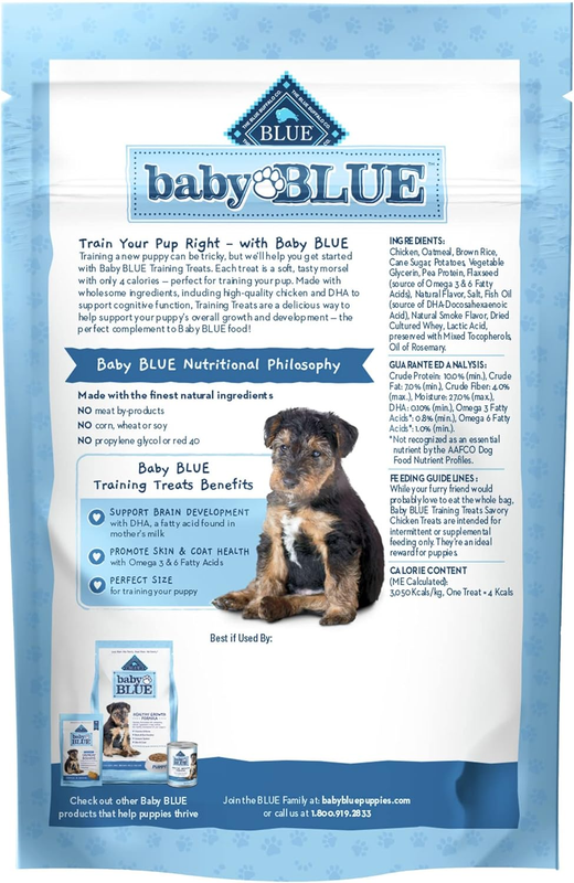Blue Buffalo Baby BLUE Training Treats Natural Puppy Soft Dog Treats, Savory Chicken 4-oz Bag : Pet Supplies