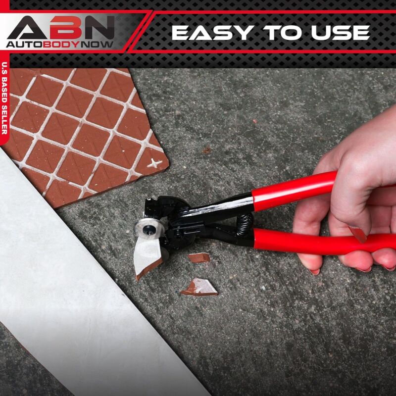 ABN Glass & Ceramic Tile Nippers with Carbide Cutting Wheels Comfort Grip Handle