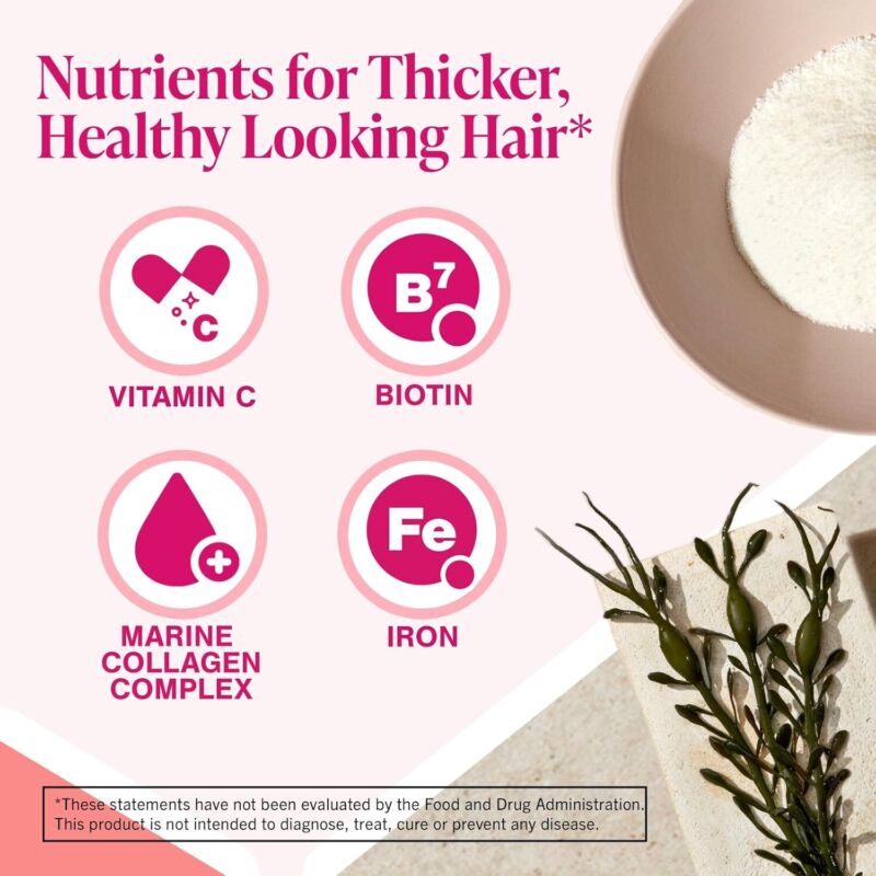 Viviscal Women's Hair Growth Supplement – Nourish Thinning Hair and Increase Hair Thickness – With AminoMar Collagen, Biotin, Zinc, Vitamin C, and Iron – 60 Tablets (30-Day Supply) : Beauty & Personal Care