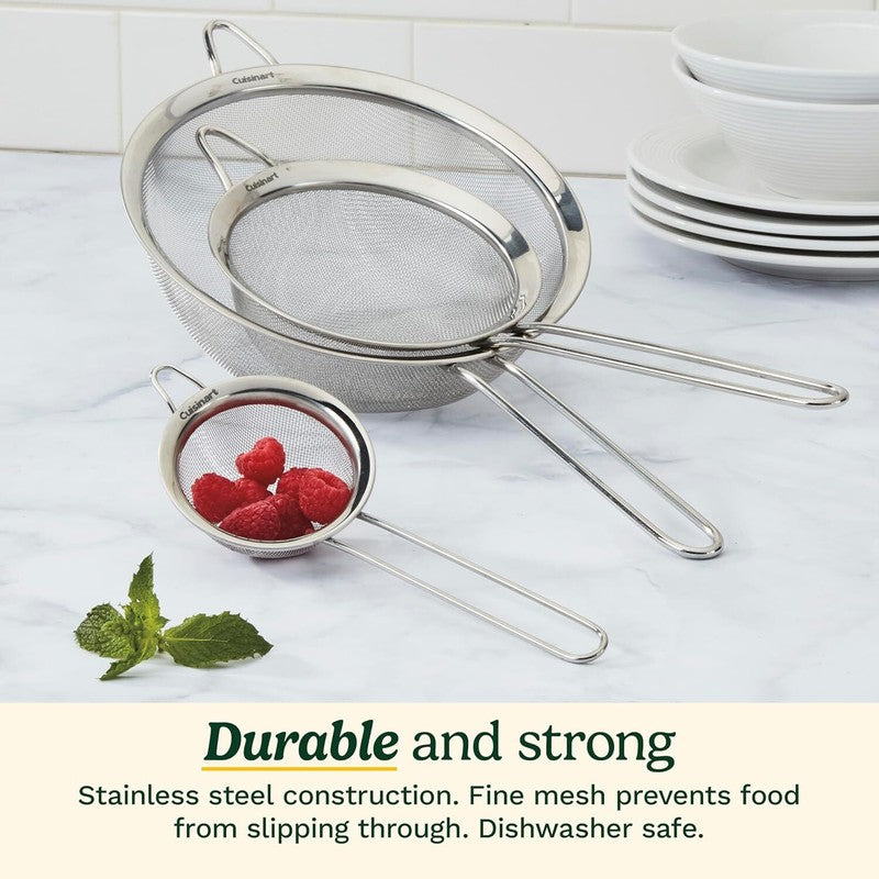 Cuisinart Mesh Strainers, 3 Count (Pack of 1) Set, CTG-00-3MS Silver: Home & Kitchen