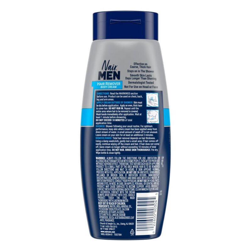 Nair Men Body Cream Hair Remover, Body Hair Removal Cream, 12 oz : Beauty & Personal Care
