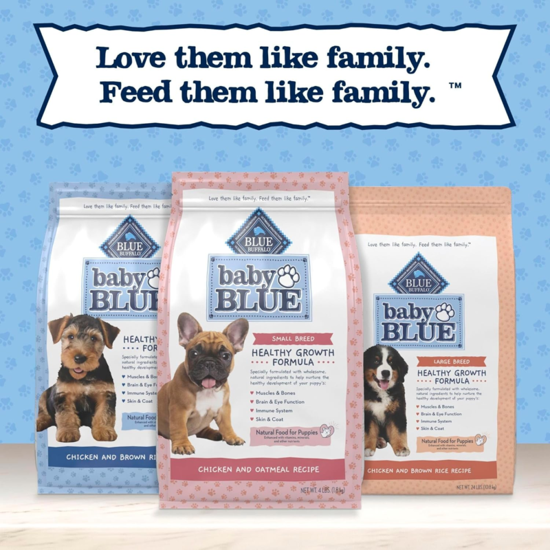 Blue Buffalo Baby Blue Natural Dry Food for Puppies, Healthy Growth Formula with DHA, Savory Chicken Recipe, 11-lb. Bag