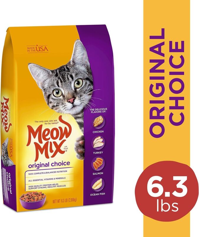 Meow Mix Original Choice Dry Cat Food, 6.3 Pound Bag : Dry Pet Food : Pet Supplies