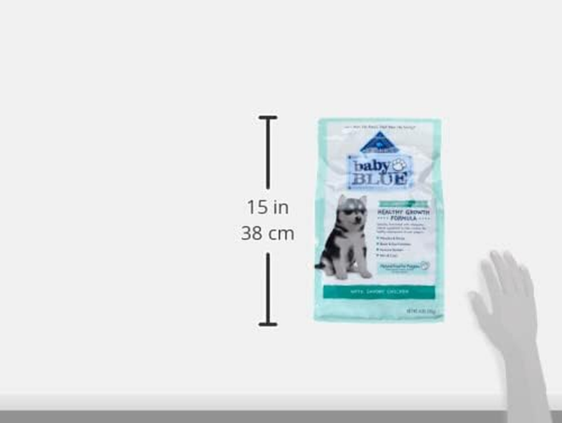 Blue Buffalo Baby Blue Natural Dry Food for Puppies, Healthy Growth Formula with DHA, High-Protein Savory Chicken Recipe, 4-lb. Bag