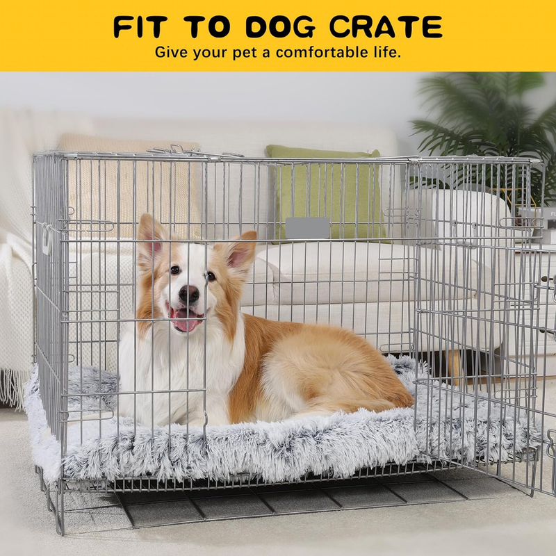 WAYIMPRESS Medium Dog Bed Crate Pad Mat for Cages Washable Bed for Medium Small Size Dog Soft Kennel Pad Anti-Slip Pet Bed,30" x 20",Grey : Pet Supplies
