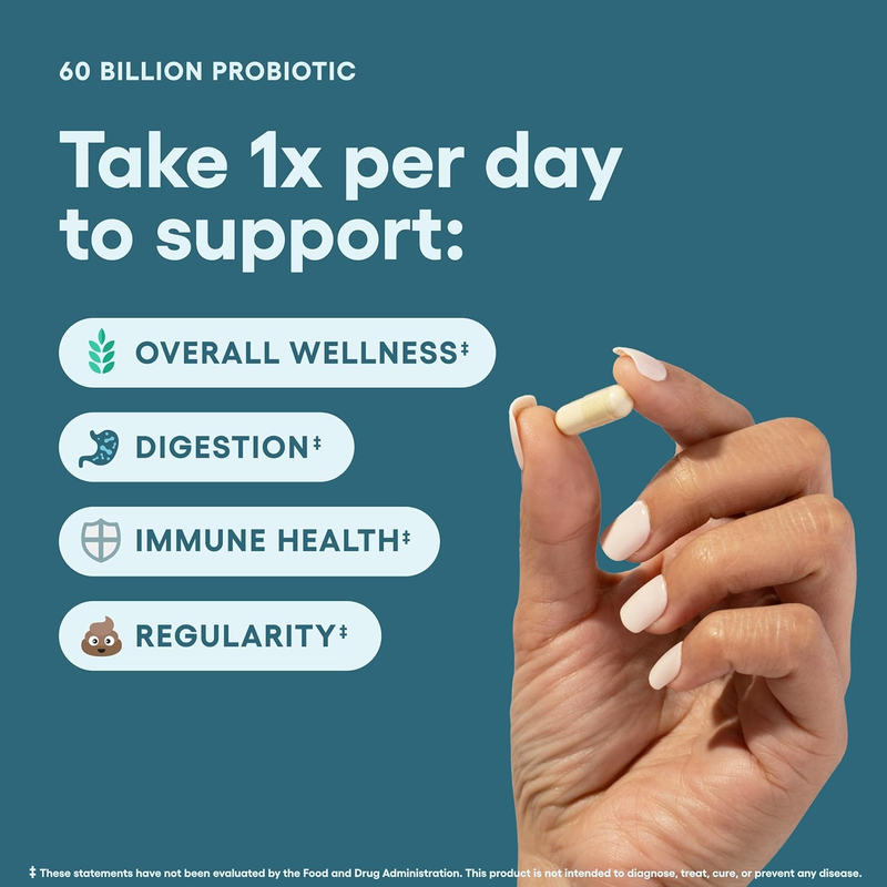 Physician's Choice Probiotics 60 Billion CFU - 10 Strains + Organic Prebiotics - Immune, Digestive & Gut Health - Supports Occasional Constipation, Diarrhea, Gas & Bloating - for Women & Men - 30ct : Health & Household
