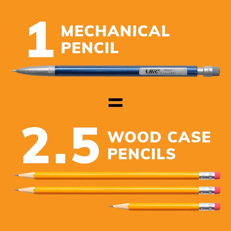 BIC Xtra-Precision Mechanical Pencil, Metallic Barrel, Fine Point (0.5mm), 24-Count, Doesn't Smudge and Erases Cleanly : Office Products
