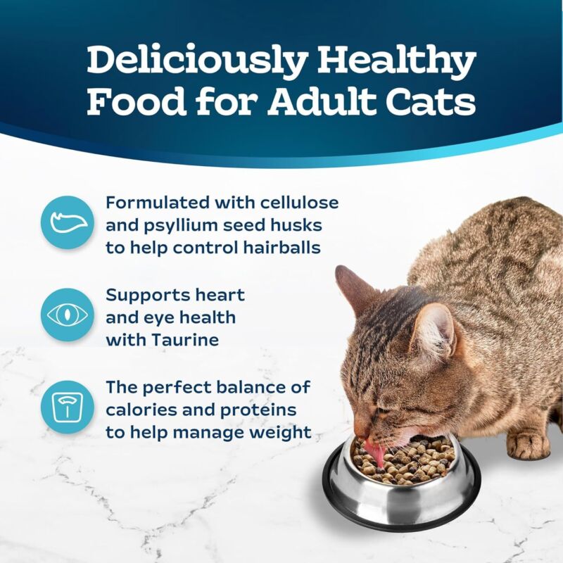 Blue Buffalo Tastefuls Weight & Hairball Control Natural Dry Food for Adult Cats, 3-lb. Bag : Pet Supplies