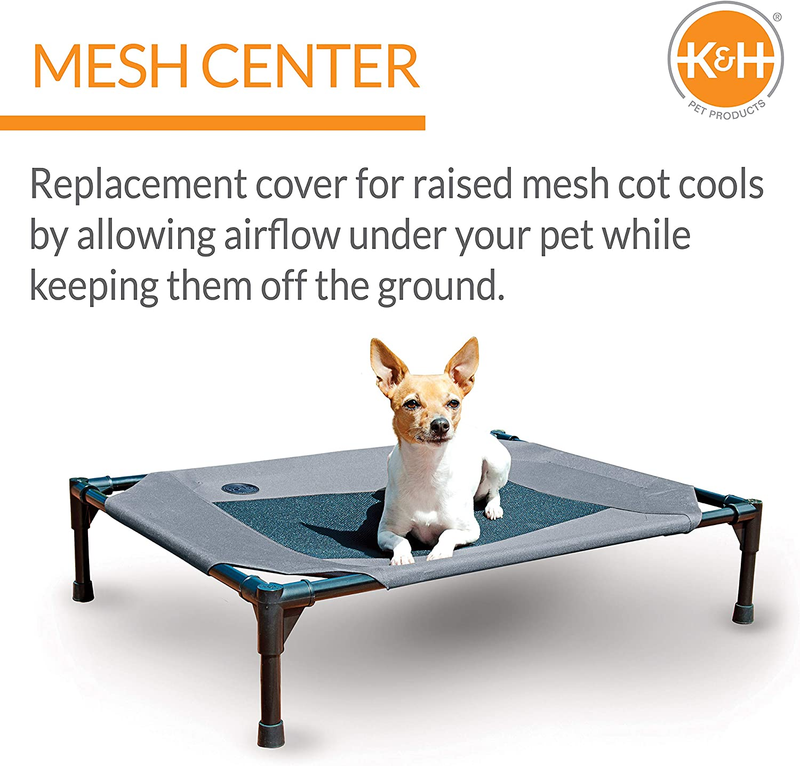 K&H Pet Products Dog Cot Replacement Cover, Designed to fit K&H Medium Pet Cots (Sold Separately), Indoor Outdoor, Breathable Cooling Mesh Center, Machine Washable - Medium 32 X 25in Gray : Pet Supplies
