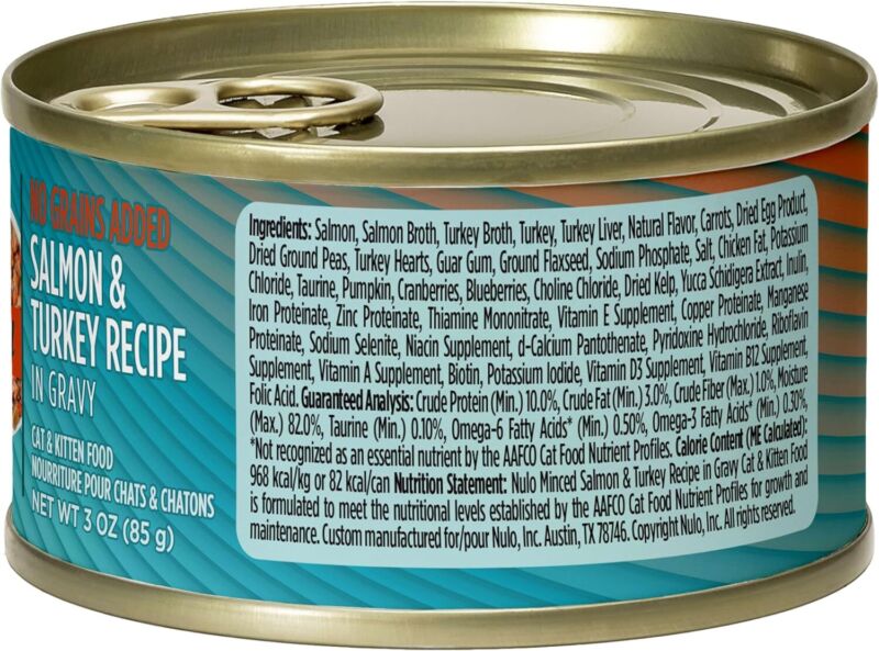 Nulo Freestyle Salmon & Turkey Minced Wet Canned Cat Food, 3 Ounce (Pack of 24) : Pet Supplies