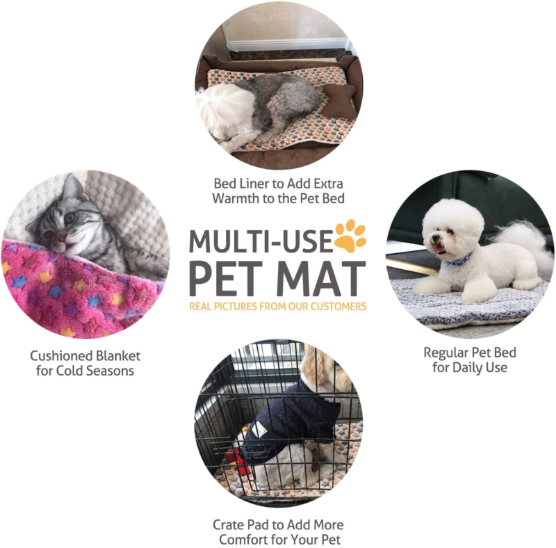 Mora Pets Dog Bed Crate Pad Ultra Soft Pet Bed with Cute Star Print Washable Crate Mat for Large Medium Small Dogs Reversible Fleece Dog Crate Kennel Mat Cat Bed Liner 23 x 18 inch Dark Blue : Pet Supplies