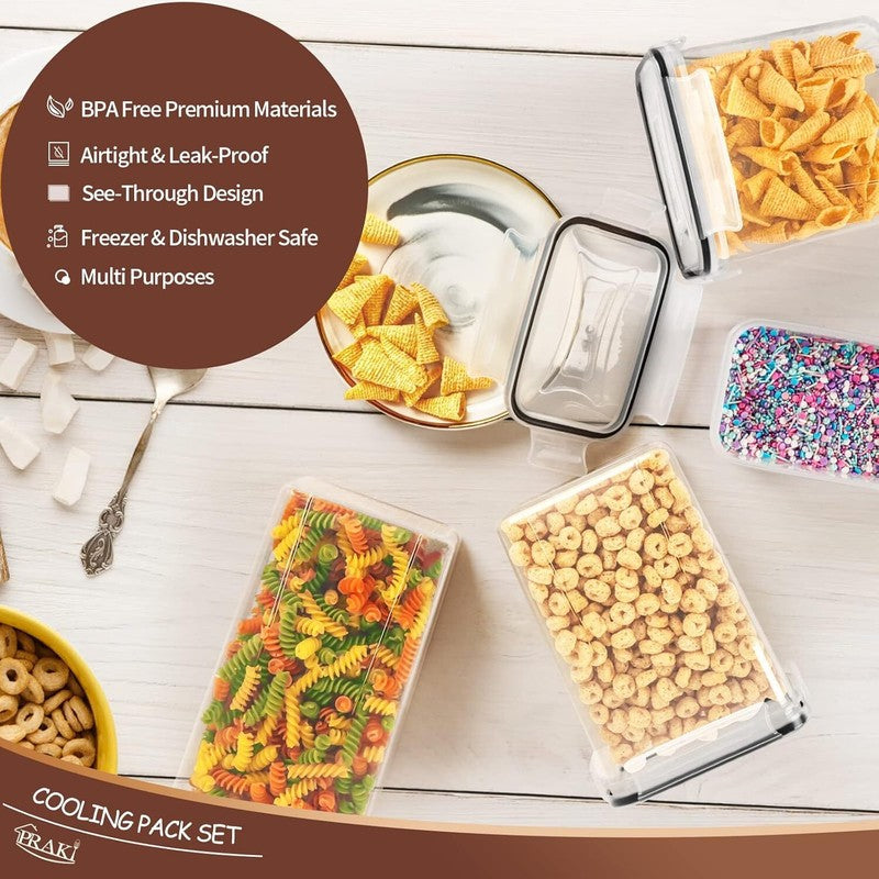 PRAKI Airtight Food Storage Containers Set with Lids - 24 PCS, BPA Free Kitchen and Pantry Organization, Plastic Leak-proof Canisters for Cereal Flour & Sugar - Labels & Marker: Home & Kitchen