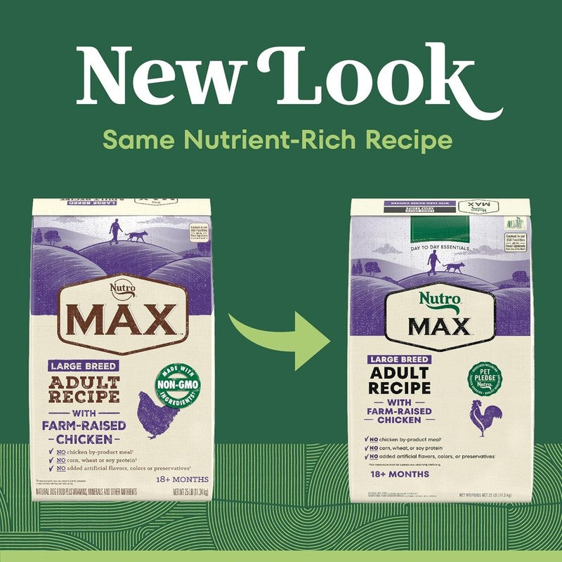 Nutro Max Adult Large Breed Dry Dog Food with Farm-Raised Chicken, 25 lb. Bag : Pet Supplies
