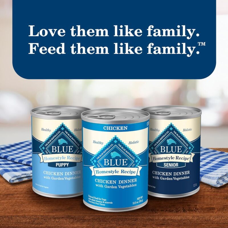 Blue Buffalo Homestyle Recipe Adult Wet Dog Food, Made with Natural Ingredients, Beef Dinner With Garden Vegetables, 12.5-oz Cans (12 Count): Pet Supplies: Amazon.com