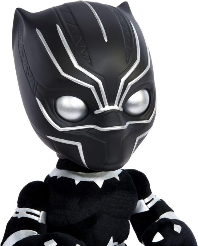 Mattel Marvel Black Panther Plush 11-inch Figure, Heart of Wakanda T'Challa with Soft Body Plus Lights and Sounds : Toys & Games