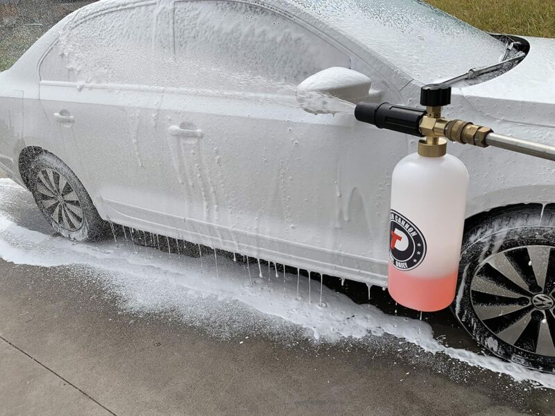 Tool Daily Foam Cannon with 1/4 Inch Quick Connector, 1 Liter, 5 Pressure Washer Nozzle Tips : Patio, Lawn & Garden