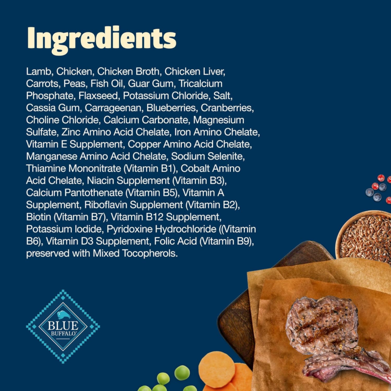 Blue Buffalo Freedom Grain-Free Wet Dog Food, Free of Glutens & Artificial Preservatives, Made with Natural Ingredients, Lamb Recipe, 12.5-oz. Cans (12 Count)