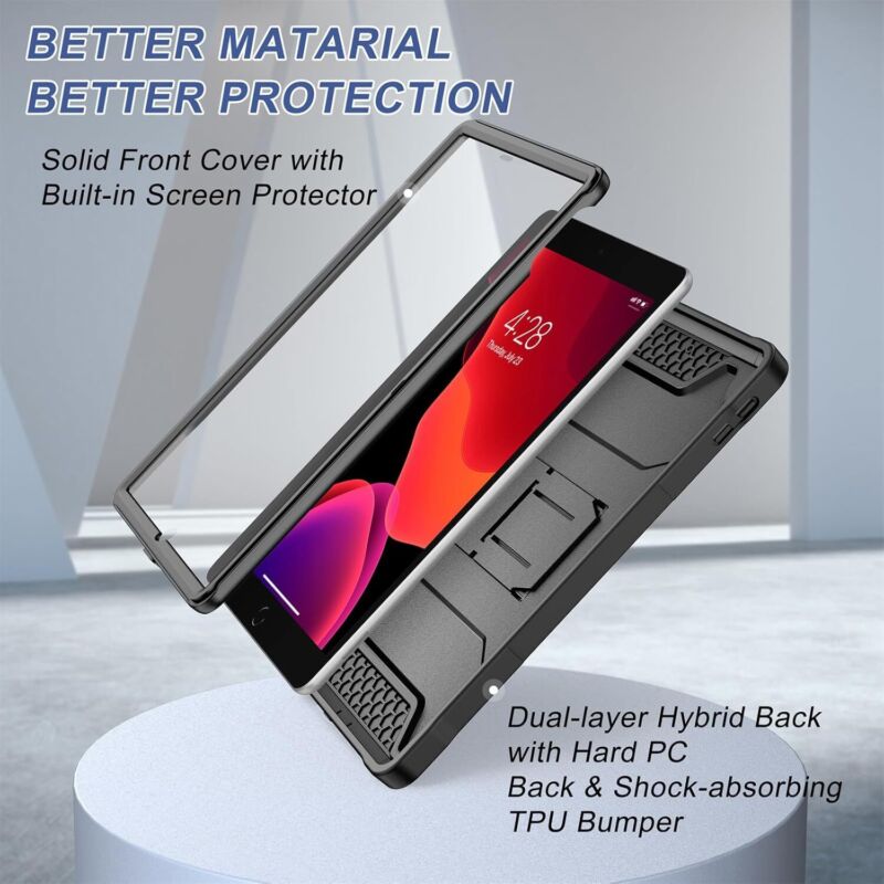Soke Case for iPad 9th/8th/7th Generation 10.2-Inch (2021/2020/2019 Release), with Built-in Screen Protector and Kickstand, Rugged Full Body Protective Cover for Apple iPad 10.2 Inch - Black : Electronics