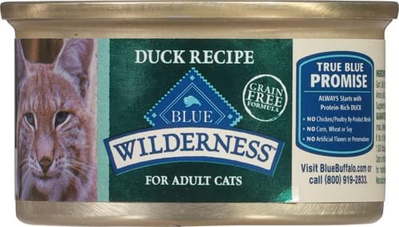 Blue Buffalo Wilderness Natural High-Protein Grain-Free Wet Food for Adult Cats, Salmon Paté, 3-oz. Cans, 24 Count