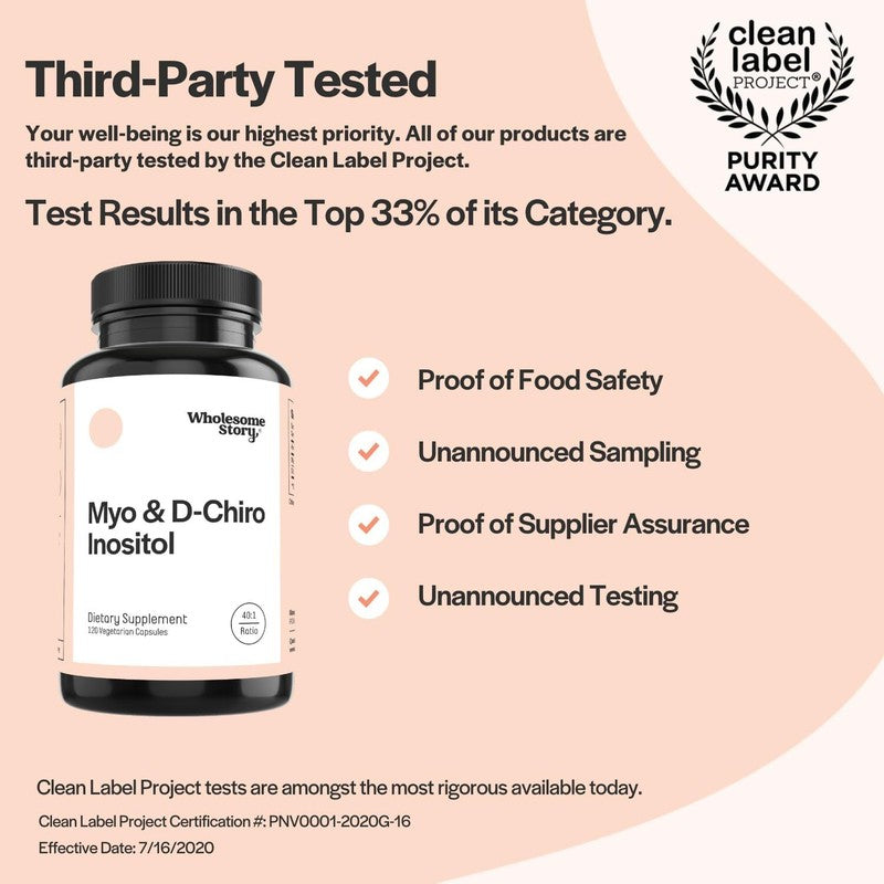 Wholesome Story Myo-Inositol & D-Chiro Inositol Supplement for Women | Fertility Supplements for Hormonal Balance & Ovarian Health Support | Myoinositol | Ideal 40:1 Ratio | 30 Servings : Health & Household