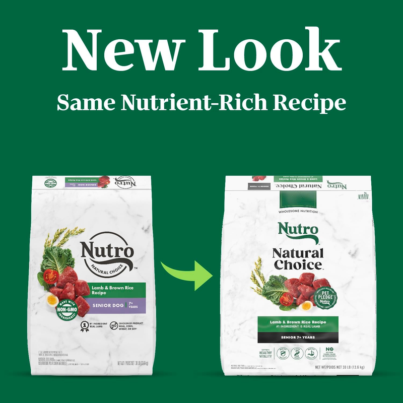 Nutro Natural Choice Senior Dry Dog Food, Lamb and Brown Rice Recipe, 30 lbs. : Pet Supplies
