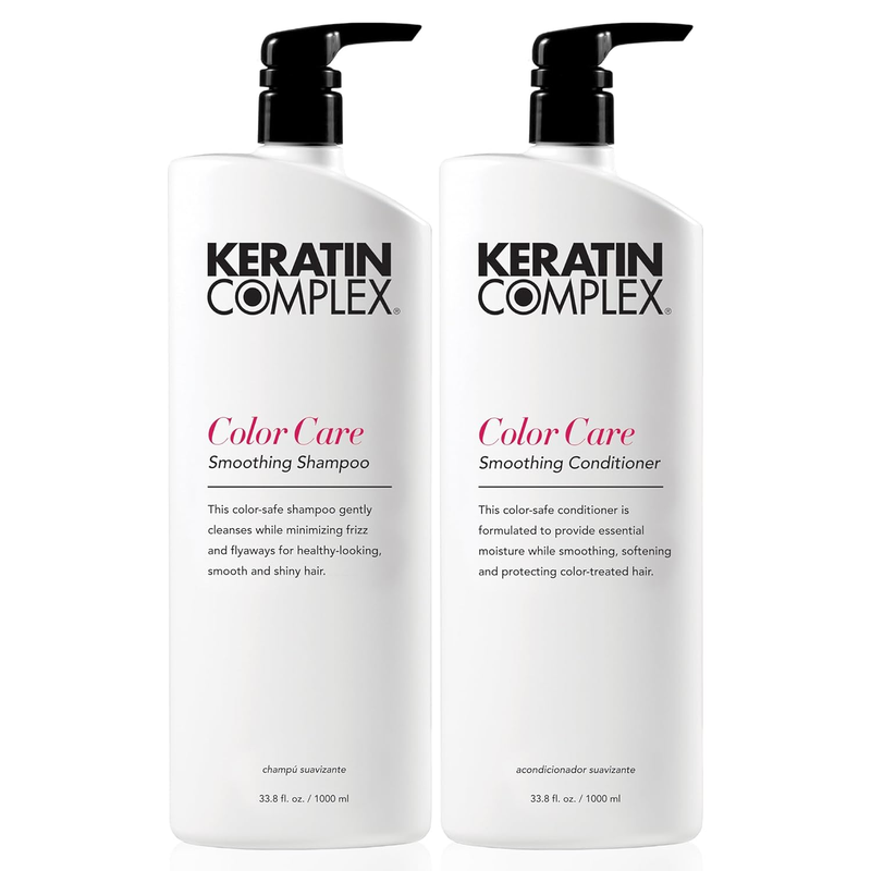 Keratin Complex - Color Care Smoothing Shampoo & Conditioner Duo - 33.8 fl oz Each : Beauty & Personal Care