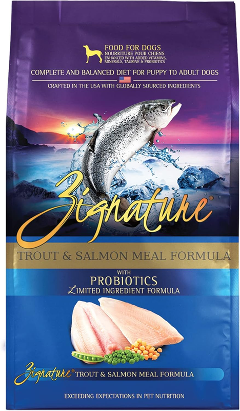 Zignature Trout & Salmon Limited Ingredient Formula Dry Dog Food 4lb : Pet Supplies