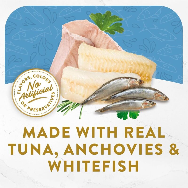 Purina Fancy Feast Lickable Wet Cat Food Broth Topper Classic With Tuna, Anchovies and Whitefish - (Pack of 16) 1.4 oz. Pouches : Pet Supplies
