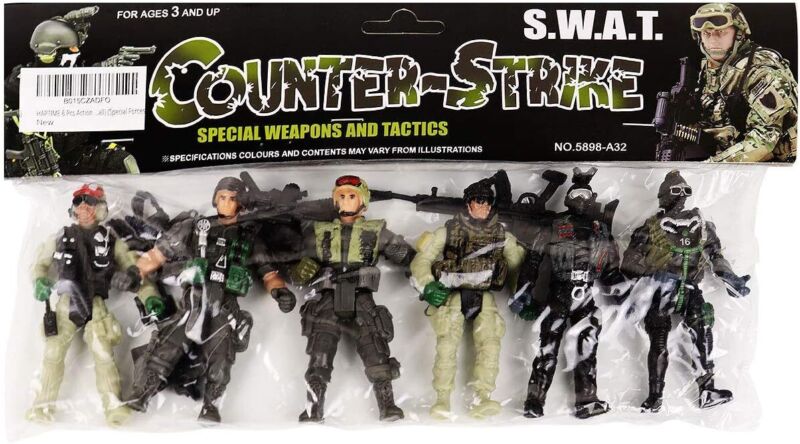 HAPTIME Military Action Figure Play Set for Kids - Army Men Soldiers Toys for Boys and Girls Ages 3-9 (SWAT Team Edition) : Toys & Games
