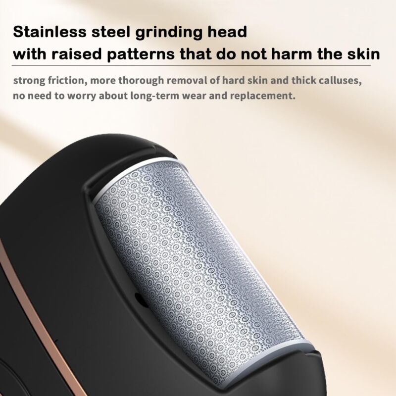 Electric Foot File Callus Remover Rechargeable Pedicure Kit for Men Women Black