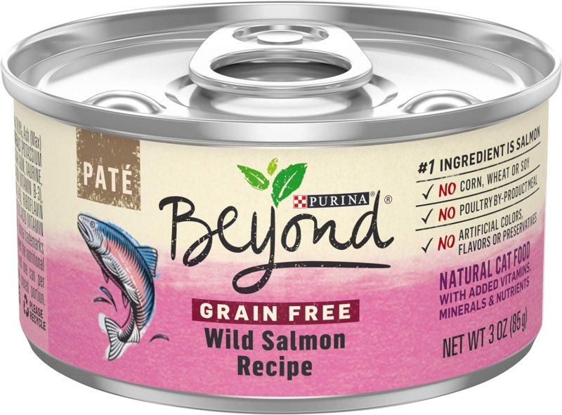 Purina Beyond Wild Salmon Recipe Grain Free Wet Cat Food Pate - (Pack of 12) 3 oz. Cans : Pet Supplies