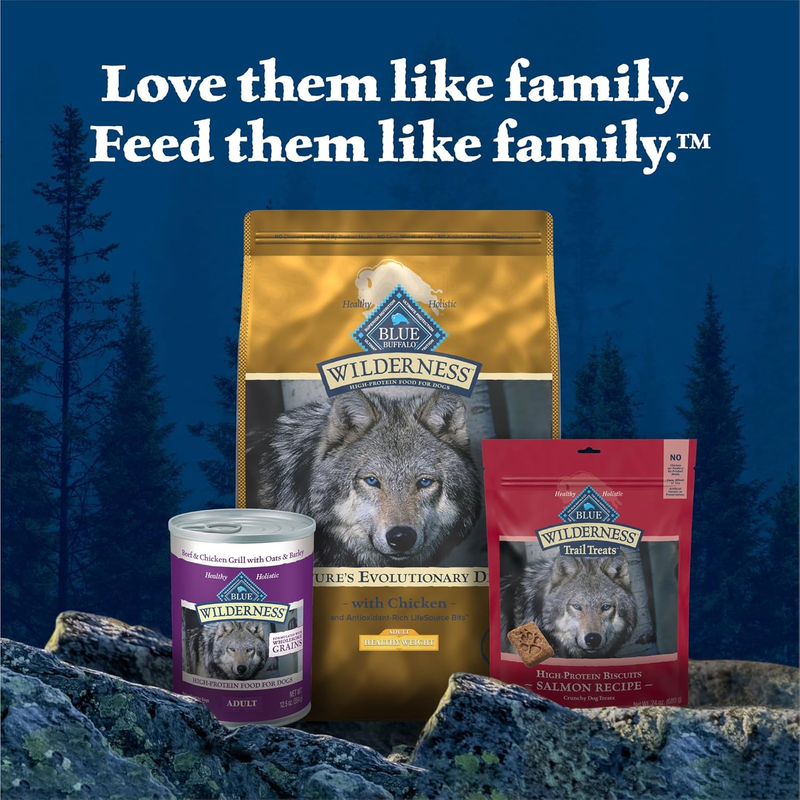 Blue Buffalo Wilderness Natural High-Protein Healthy Weight Dry Food for Adult Dogs, Chicken Recipe, 28-lb. Bag : Sports & Outdoors