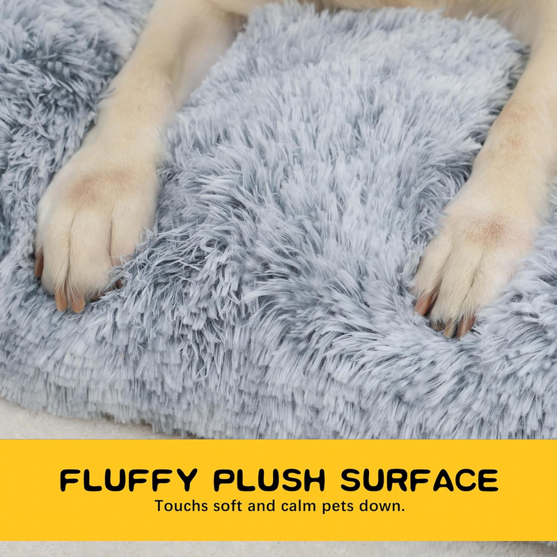 WAYIMPRESS Medium Dog Bed Crate Pad Mat for Cages Washable Bed for Medium Small Size Dog Soft Kennel Pad Anti-Slip Pet Bed,30" x 20",Grey : Pet Supplies