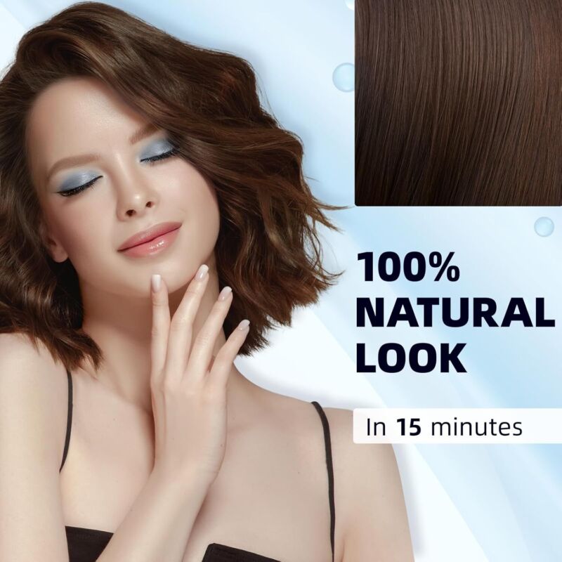 Ivnil Dark Brown Hair Dye Shampoo 3 in 1 for Women/Men Hair Color for Grey Coverage Seimi Permanent Instant Champu Para Canas Mujer for Men - Herbal Natural Dye Cover Gray : Beauty & Personal Care