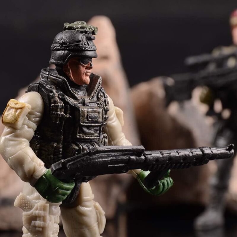 HAPTIME Military Action Figure Play Set for Kids - Army Men Soldiers Toys for Boys and Girls Ages 3-9 (SWAT Team Edition) : Toys & Games