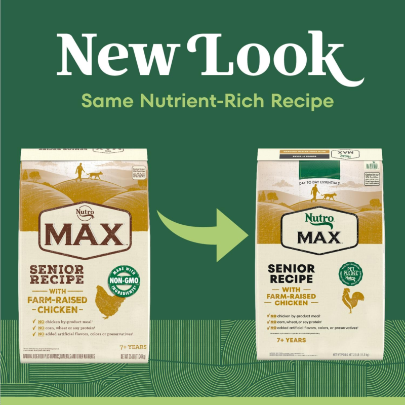 Nutro Max Senior Dry Dog Food with Farm-Raised Chicken, 25 lb. Bag : Pet Supplies