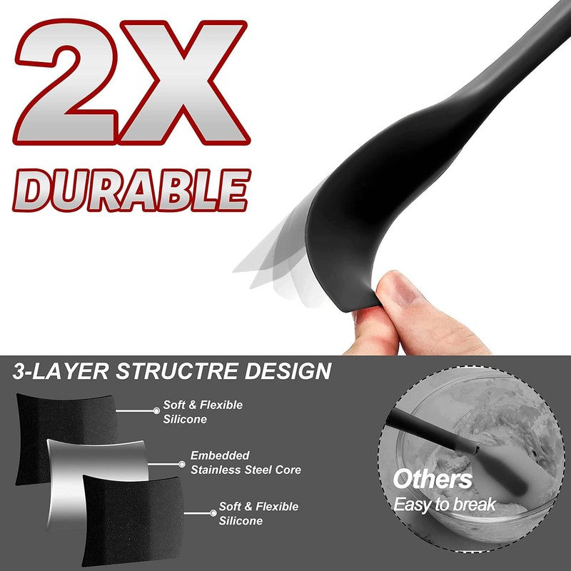 Anaeat Silicone Spatula Set of 5 - Seamless One-Pieces Design, Non-Stick Rubber Spatulas Kitchen Scraper Flexible for Easy Baking, Cooking, Scraping & Mixing, Heat Resistant & Dishwasher Safe: Home & Kitchen
