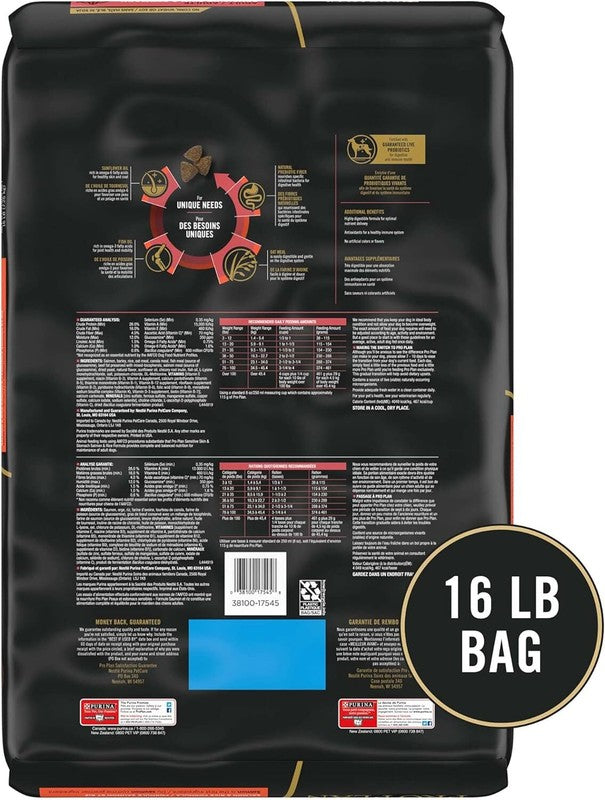 Purina Pro Plan Sensitive Skin and Stomach Dog Food Dry, Adult Salmon & Rice Formula, Digestive Health - 16 lb. Bag : Pet Supplies